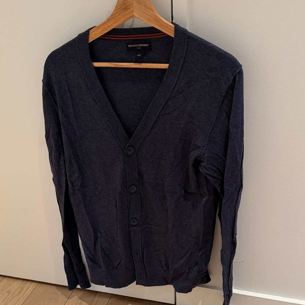 Banana Republic Men's Dark Blue Cardigan